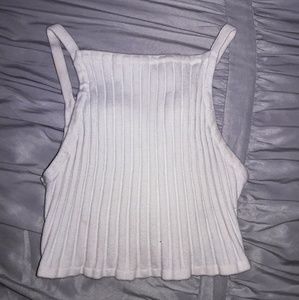 Ribbed White Crop Top